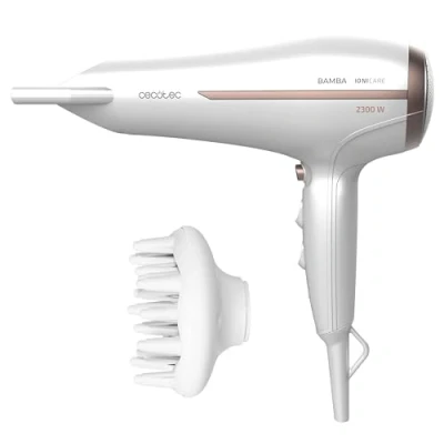 Immagine di Cecotec Bamba IoniCare 5200 Aura Asciugacapelli ionico, 2300 W di potenza, con ioni reali e grande portata, funzione aria fredda, 2 velocità 3 temperature