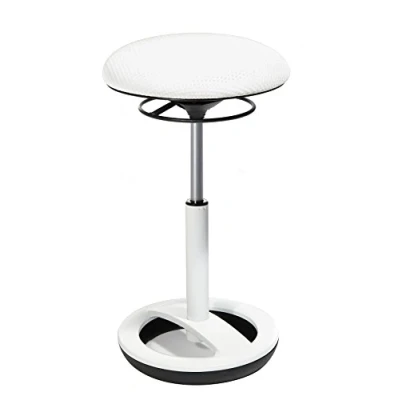 Immagine di Topstar Sitness High Bob Sgabello, Fitness, Piede Anello in Alluminio Verniciato Bianco, Rivestimento Tessuto, Altezza Regolabile 49 70 cm