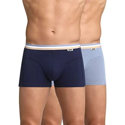 Immagine di DIM Boxer Ecodim in Cotone Elasticizzato Moda Uomo x2, Blu Denim/Blu Artico, L