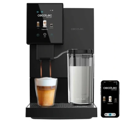 Immagine di Cecotec Macchina da Caffè Espresso Manuale e Cappuccino Cremmaet Compactccino Connected. 30 Varietà, Serbatoio latte 400 ml, dell&#039;acqua 1,1L,Schermo TFT, Wi Fi, Pompa 19 Bar, Thermoblock