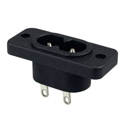 Immagine di Connettore per dispositivi a freddo con presa C8, 250 V/2 A, 2 fori di fissaggio e apertura montaggio, ca. 20,5 x 12,5 mm