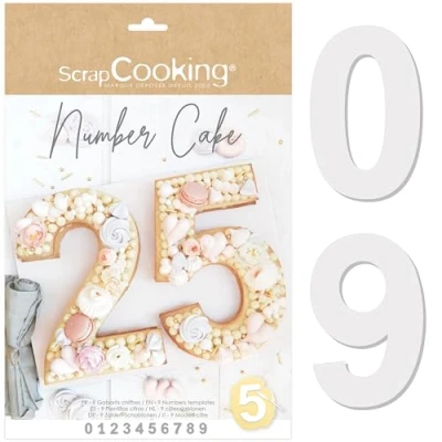 Immagine di ScrapCooking Kit Stampo Torta Numero Number Cake Tortieri Numeri da 0 a 9 Altezza 28 cm Stampi Accessori per Pasticceria Torte Forma di Compleanno Con Ricette 3927