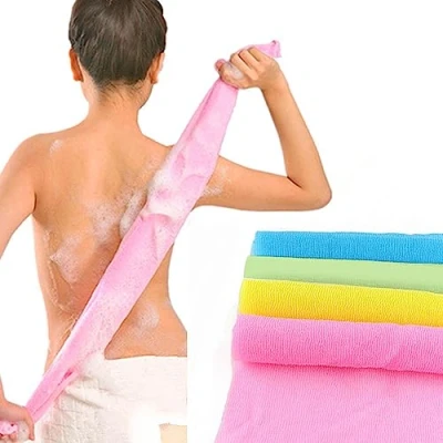 Immagine di VIKSAUN 4 Pezzi Nylon Multicolore Giapponese Esfoliante Spugna Da Doccia, Scrubber Bagno per Uomini Donne Accessori Pulizia（4 pcs）