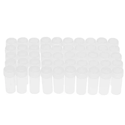Immagine di Bottiglie Campioni, 50 Pezzi Trasparente 5 ml Bianco Plastica Piccola Bottiglia Trasparente, Con Tappo A Vite Vuoto Flaconcini Campione Barattoli