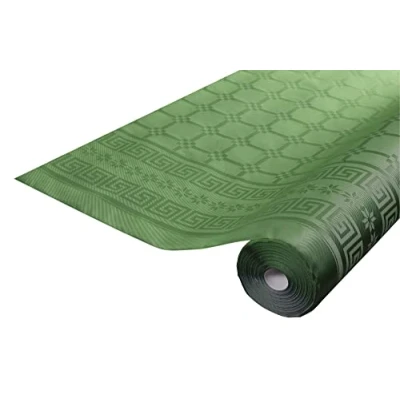 Immagine di Pro Nappe Cod. R482518I Tovaglia a rotolo in Carta damascata 1,18 x 25 Mt 83 coperti dal motivo universale, offre eleganza e sobrietà Colore verde abete