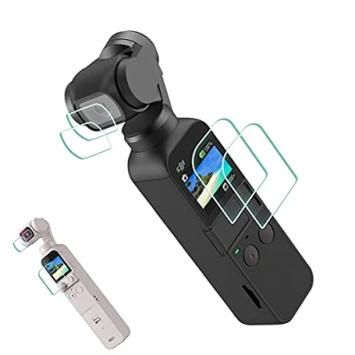 Immagine di ULBTER Protezione Pellicola per DJI Osmo Pocket 2 / 1 II Protettore Schermo Vetro Temperato 0,3 mm Durezza 9H Antigraffio Anti impronte acqua [4 pezzi]
