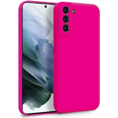 Immagine di MyGadget Cover per Samsung Galaxy S21 Plus Custodia in Silicone Morbido a Doppio Strato Case con Protezione Fotocamera &amp; Fodera Interna Antigraffio Magenta Rosso