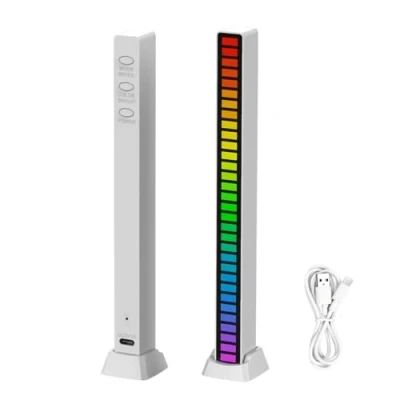 Immagine di Barra luminosa del ritmo musicale, Luci LED RGB multicolori, Lampe d&#039;atmosfera 32 strisce luminose a con 18 modalità colore, per sala giochi, PC, TV, auto