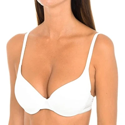 Immagine di DIM Reggiseno Push Up Mezza Coppa Invisifree Donna x1, Avorio, 5C