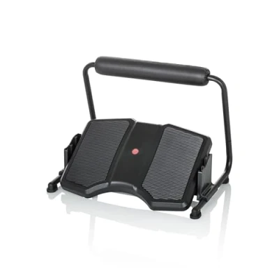 Immagine di hjh Office poggiapiedi PODI F Nero ergonomico Regolabile in Altezza e inclinabile, con poggiagambe, 830111