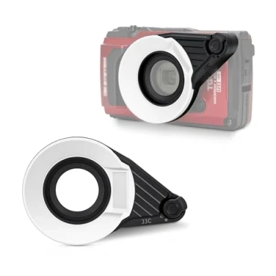Immagine di JJC Diffusore Flash FD 1 per Fotocamere Olympus Tough TG 7 6 5 TG4 TG3 TG2 TG1, Supporto Luce di Diffusione Completamente Diffusa e Semi Aperta, Anello Dedicato Close Up Macro