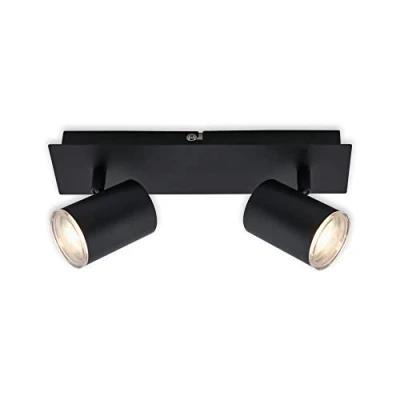 Immagine di Briloner Spot da soffitto, Lampada bagno, Faretto orientabile e inclinabile, 2x LED/GU10, IP44, Nero, 290x99x112mm (LxLxH), 2731 025