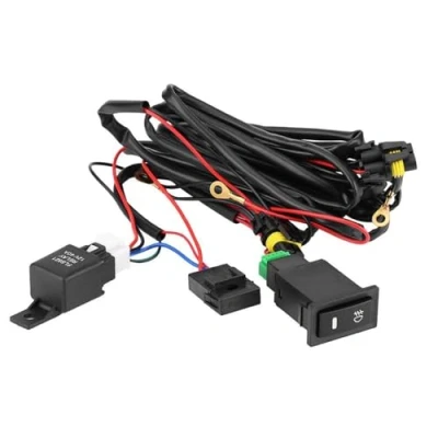 Immagine di KSTE interruttore fendinebbia Auto, kit di cablaggio fendinebbia, relè fusibile on/off per LED auto universale 12V