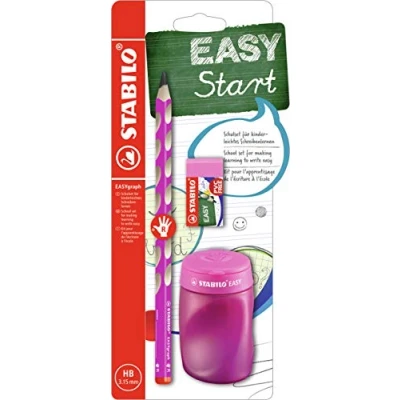Immagine di School Set STABILO EASYgraph in Rosa per Destrimani con Gomma...