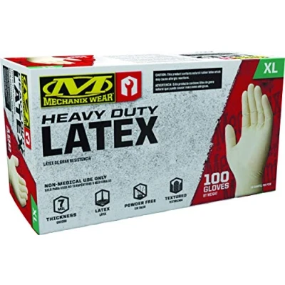 Immagine di Mechanix Wear Mechanics D04 00 011 100 (XL) Guanti 7 Mil Heavy Duty Latex monouso Taglia XL 100, White, X Large, Set di Pezzi