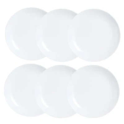 Immagine di Luminarc Diwali, Set di 6 piatti da dessert in vetro opale extra resistente, 19 cm, colore bianco