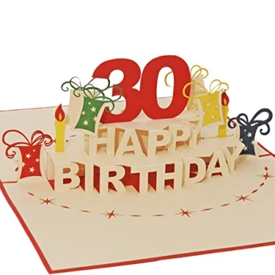 Immagine di Favour Pop Up® biglietto d&#039;auguri 3D per Il 30 compleanno. perfetto un anniversario importante, ideale anche buono regalo o in denaro TA30R