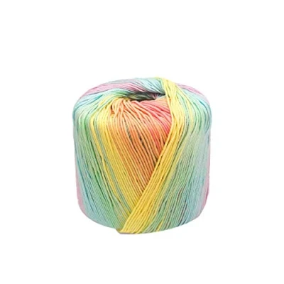 Immagine di Healifty, 1 gomitolo di filato cotone caleidoscopio per uncinetto e maglia, realizzare cappelli, maglioni, sciarpe, guanti fai da te, colore arcobaleno chiaro