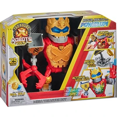 Immagine di Treasure X Robot Gold Mega Bot con luci e Suoni Reali. Riparare, ricostruire Accendere 25 Livelli di Avventura, Trova Il Tesoro immerso in Oro Reale garantito, 41681