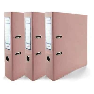 Immagine di Ekobox 3 raccoglitori per documenti, formato DIN A4, edizione Premium, lucido, con meccanismo a 2 anelli, 75 mm, in plastica, larghezza raccoglitore ufficio, colore: