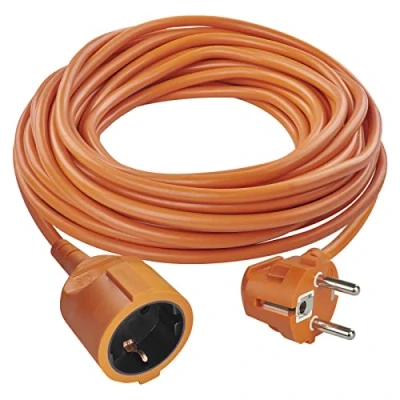 Immagine di EMOS Cavo di prolunga IP20 25 m 1 presa Schuko 230 V, 16 A, 3680 W Isolamento in PVC alta qualità H05VV F3G 1,5 mm² Maggiore protezione da contatto per interni arancione