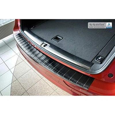 Immagine di Protezione paraurti Posteriore in Acciaio Inox Nero Compatibile con Audi Q5 2008 2012 &amp; &#039;Ribs&#039;