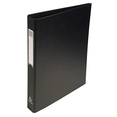 Immagine di Exacompta 51381E 1 Raccoglitore Foderato Polipropilene 4 Anelli Tondi 25 mm in Terza di Copertina Dorso 40 F.to Esterno 25.5x32 cm per A4 Colore Nero