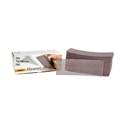 Immagine di Mirka Abranet rete strisce abrasive 70x198 mm a strappo / grana P80 50 pz per levigare legno, stucco, vernice, plastica 5415005080