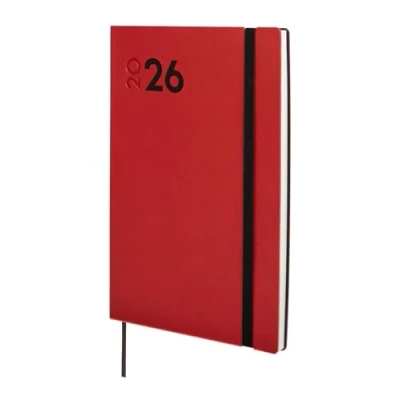 Immagine di Finocam Agenda 2026 Settimana Layout Verticale Gennaio Dicembre 12 mesi Annuale con elastico e nastro in tessuto Copertina Morbida Mara Rosso Internazionale