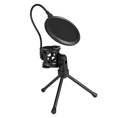 Immagine di Annadue Supporto per Microfono da Tavolo Portatile, Microfono, Staffa di Filtro Pod Cast Studio Registrazione Broadcasting