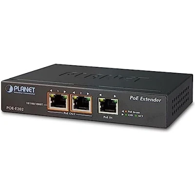 Immagine di Planet POE E202 moltiplicatore di rete 10,100,1000 Mbit/s Nero