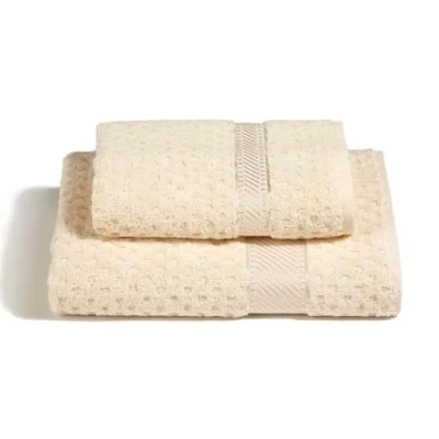 Immagine di Caleffi Set Asciugamani Bagno Viso e Bidet Morbida Spugna 100% Cotone Jacquard, 1 Asciugamano 60x110 cm + Ospite 40x60 Assorbenti Resistenti a Lavaggi Frequenti, Durevoli