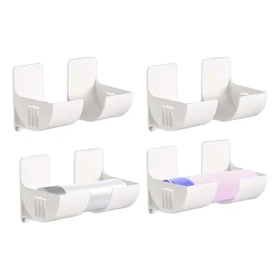 Immagine di 8 Pezzi Supporti per Sacchetti Della Spazzatura a Parete,Dispenser sacchetto da parete,Supporti Parete,Spazzatura Montaggio Parete Supporto