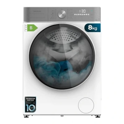 Immagine di Cecotec Lavatrice Asciugatrice Carico frontale 8 5 Kg Bolero Wash&amp;Dry 8580 Inverter B. 1400 giri/min, 16 programmi, motore Plus, SteamMax, OnSmart, Fuzzy Logic, SpaCare e rilevatore di carica
