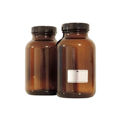 Immagine di Viva Haushaltswaren 2 Bottiglie a Collo Largo 1000 ml/Bicchieri Farmacista in Marrone Vetro Largo, con Etichette