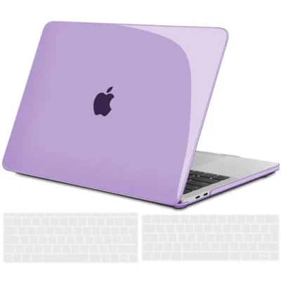 Immagine di TECOOL Cover MacBook Pro 13 Pollici M2 2022 M1 2020 2016 A2338/A2289/A2251/A2159/A1989/A1706, Case Custodia Rigida Plastica e Copritastiera Layout Italiano in Silicone, Viola cristallo