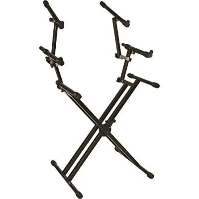 Immagine di QUIK LOK QL/723 Supporto PROFESSIONALE A X Per 3 Tastiere, Tre Stand Solido Dotato di Doppia Struttura Ad X, Colore Nero
