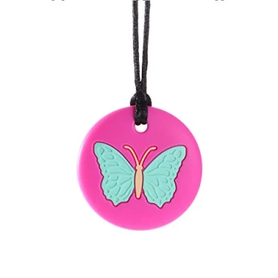 Immagine di Collane da masticare per bambini sensoriali, collana masticabile in silicone, giocattoli sensoriali ragazzi e ragazze con masticazione, autismo, ADHD, SPD, ciondolo ansia motoria orale,