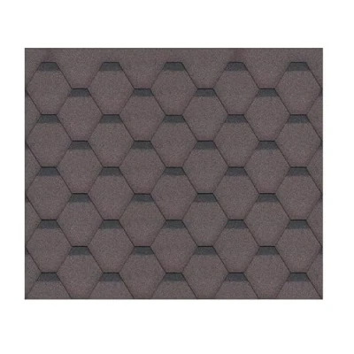 Immagine di TIMBELA Set di tegole bituminose Hexagonal Rock H505BROWN, Copertura bituminosa Colore Marrone M505 per casetta da Giardino