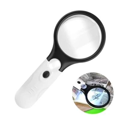 Immagine di Lente d&#039;ingrandimento con Luce, 3X 45X Ingrandimento 3 LED d&#039;ingrandimento, di Lettura Illuminata Portatile, per Lettura, Lspezione, Francobolli