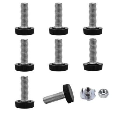 Immagine di SKIR&#039;CO 8 piedini di livellamento per mobili, M10 x 30 mm, gambe rotonde regolabili, diametro 25 piedino livellatore filettatura (dadi inclusi)
