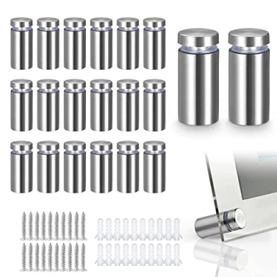 Immagine di 20 Pezzi Distanziali per Targhe in Acciaio Inox,12X25mm Chiodi a Vite Pubblicitari,Distanziatori Insegne,Distanziali Plexiglass