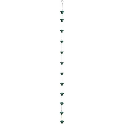 Immagine di Esschert Design Catena per acqua piovana in truciolato verde, ferro, 7,9 x 254,0 cm