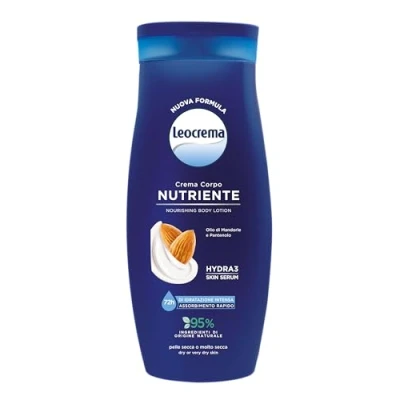 Immagine di Leocrema Crema Corpo Nutriente, per Pelli Secche e Disidratate, con Olio di Mandorle Pantenolo, Idratazione 72 ore, 250ml