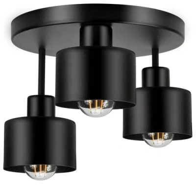Immagine di Adviti RAMOS Lampadario a Sospensione Nero 3 Sorgenti Luminose E27 (lampadine non incluse)