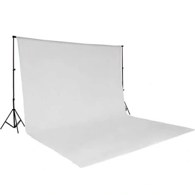 Immagine di TecTake 800164 Kit Fondale Studio Fotografico Sfondo 3 x 6 m Scenario Professionale con Borsa di protezione disponibile in diversi colori (Bianco No. 400780)