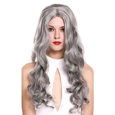 Immagine di WIG ME UP 6070 701 Parrucca Donna Lunga Ondulata Riga in mezzo Grigio argento