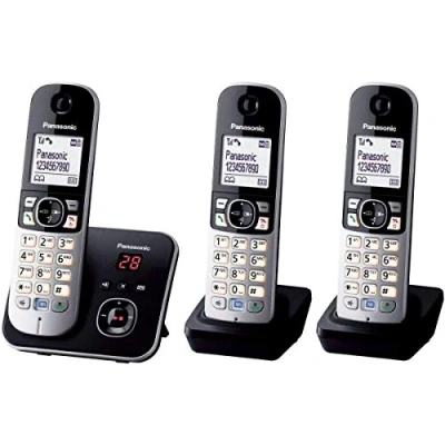 Immagine di Panasonic KX TG6823 Telefoni cordless con segreteria telefonica e schermo [Versione Francese]