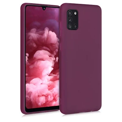 Immagine di kwmobile Custodia Compatibile con Samsung Galaxy A31 Cover Back Case per Smartphone in Silicone TPU Protezione Gommata viola bordeaux