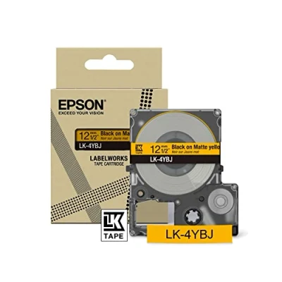 Immagine di Epson LabelWorks LK 4YBJ Cartuccia a nastro per etichettatura compatibile con LW C610 e C410 Giallo/nero opaco 12mm